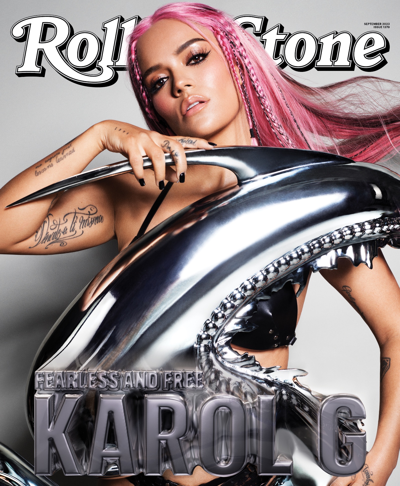Karol G for Rolling Stone with hair by Joeri Rouffa